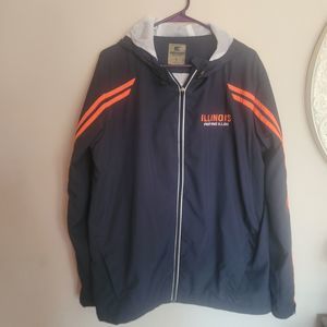 Mens L Illini Illinois Light Spring Jacket Embroidered Colloseum Full Zip Hooded